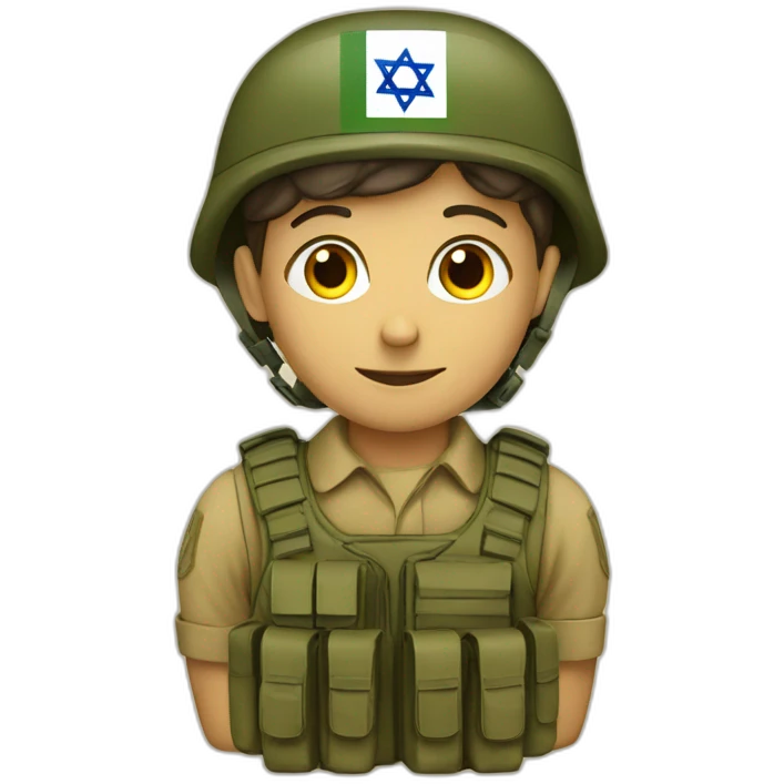 Israeli soldier with a his country's flag emoji