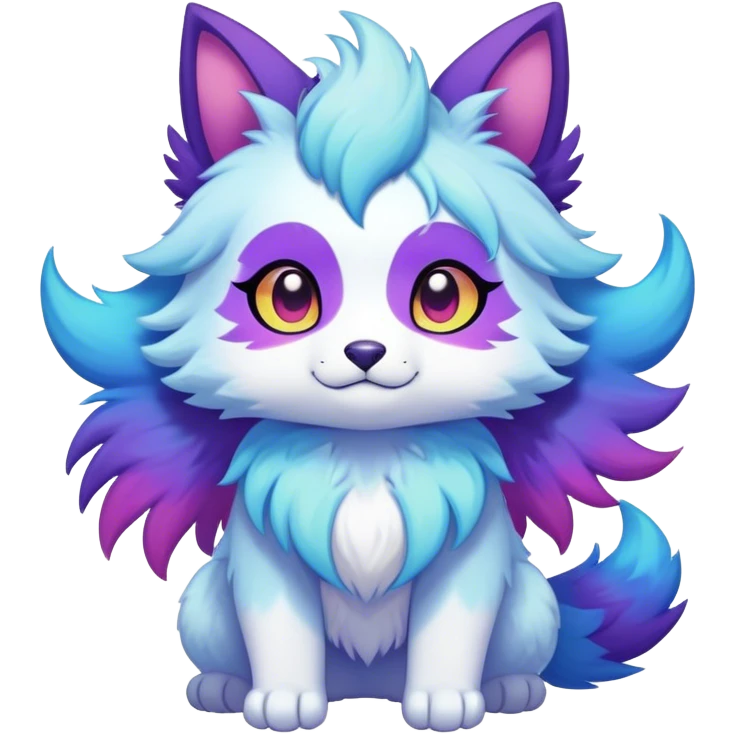 Kawaii bright fantasy ethereal anthro fursona Fakemon emoji