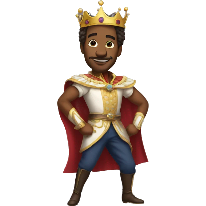 the king in his best clothes dances emoji