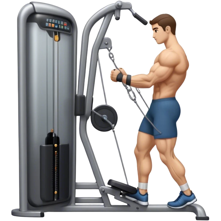 side-view man cable-machine tricep-pushdown emoji