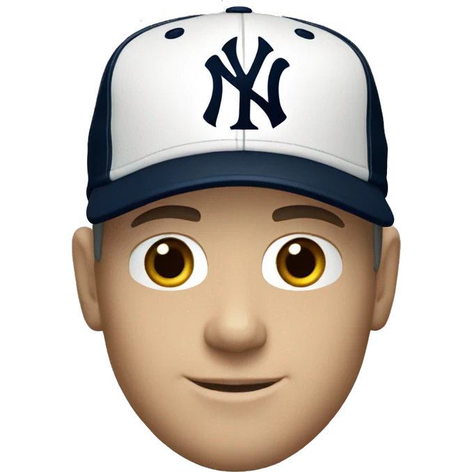 White man with cap and jersey of the New York Yankees emoji