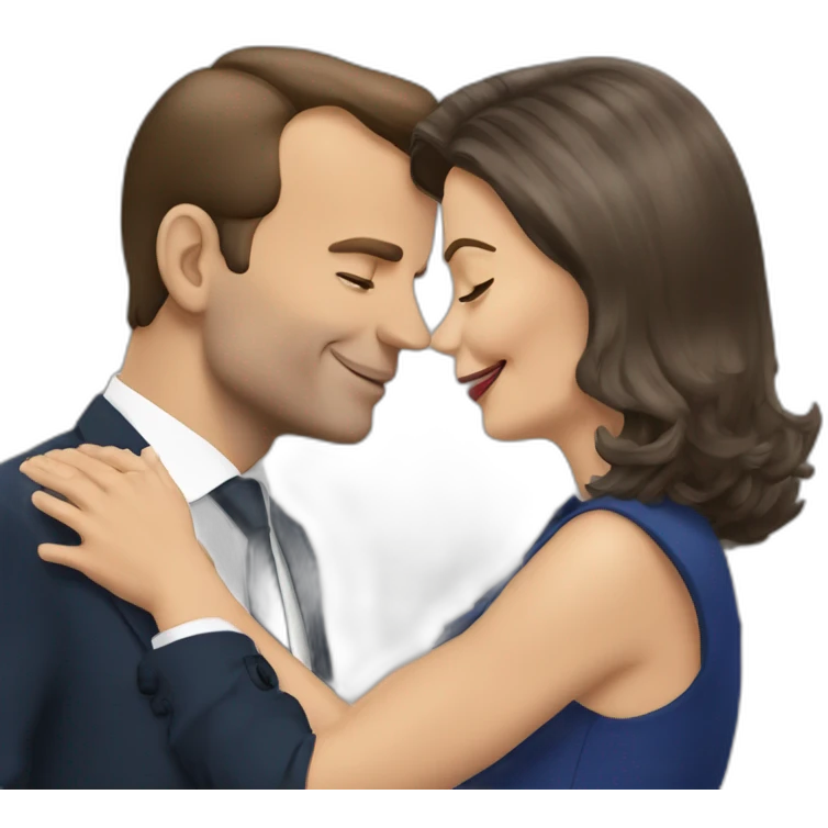 Macron qui fait un bisou à Poutine emoji