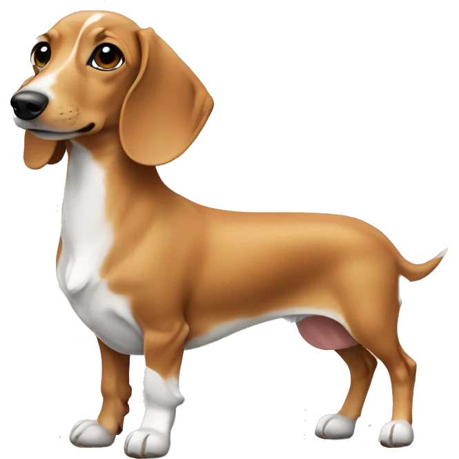 fawn and white colored dachshund emoji