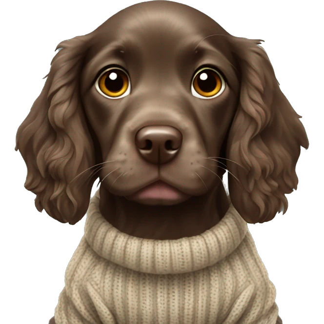 Boykin spaniel puppy wearing sweater  emoji