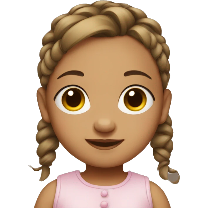 Baby girl with brown pigtails emoji