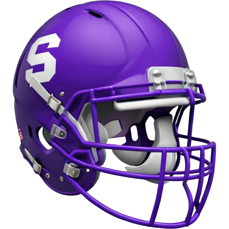College football player helmet in purple color emoji