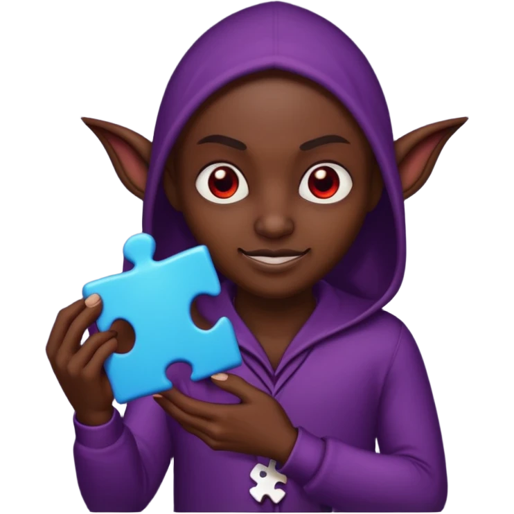 evil mysterious creature with puzzle emoji