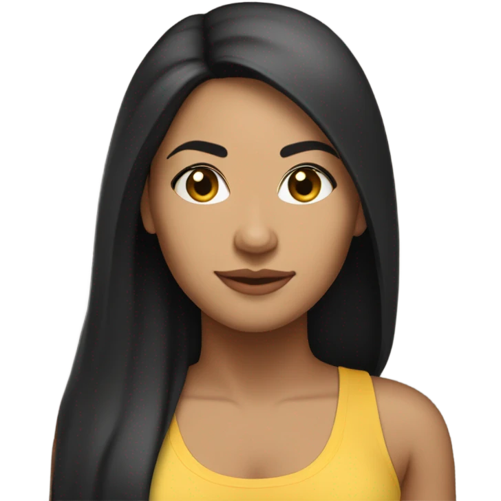 lightskin latin woman with straight long black hair wearing a yoga outfit  emoji