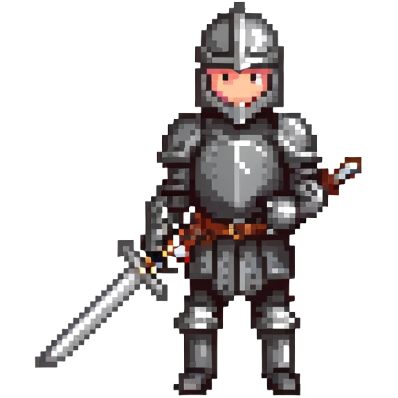 Medieval knight in black armor wielding a sword emoji