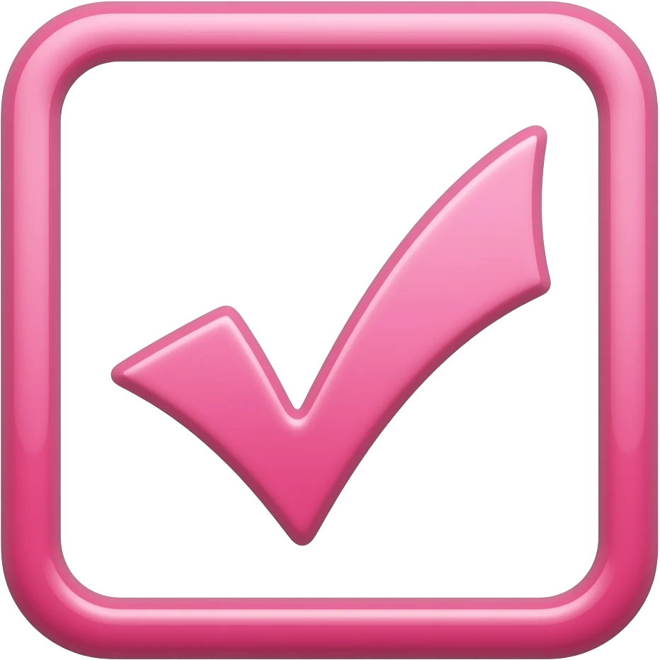 pink checkmark no box emoji