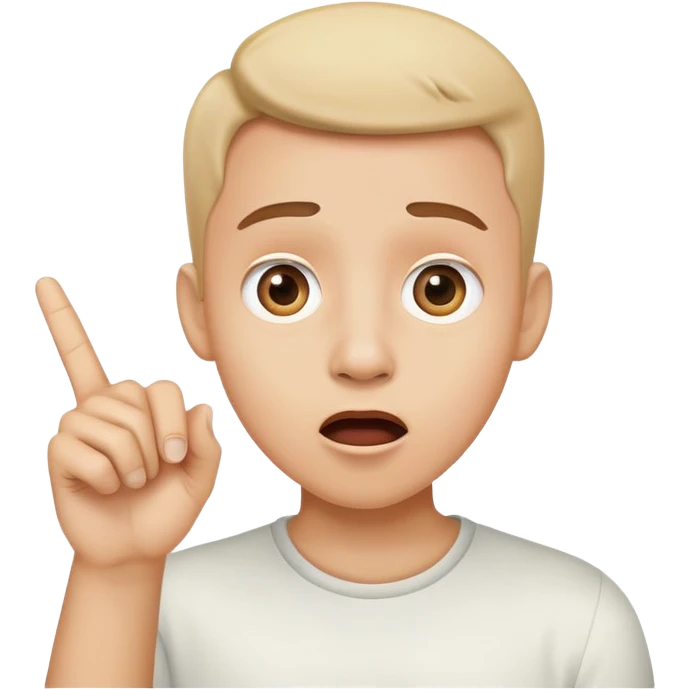 surprised face with finger pointed to it emoji