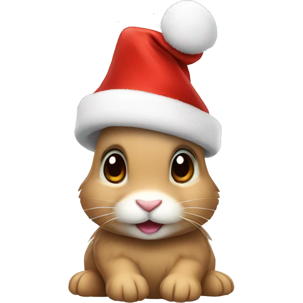 rabbit with cristmas hat emoji