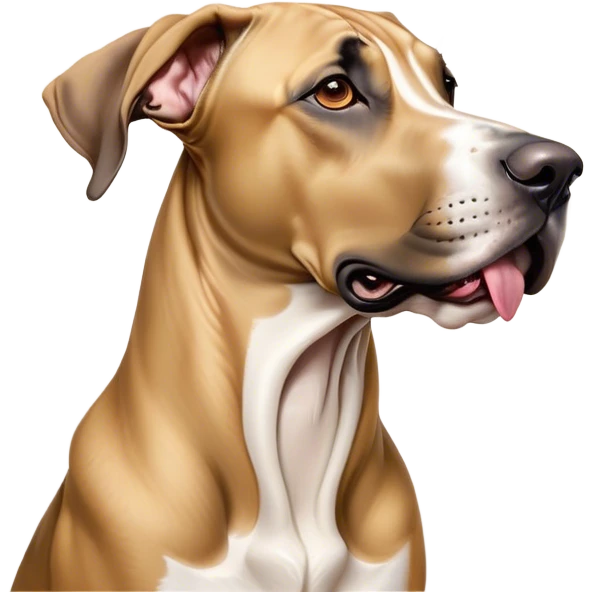 Cinematic Cute Yawning Fawn Great Dane Portrait Emoji, Head tilted slightly with a dramatic, wide-open yawn, revealing a smooth fawn coat with a refined texture, floppy ears slightly drooping, round amber eyes barely open in drowsy contentment, Simplified yet irresistibly adorable features, highly detailed, glowing with a soft, cozy glow, high shine, relaxed yet expressive, stylized with a touch of whimsy, bright and endearing, soft glowing outline, capturing the essence of a sleepy yet affectionate guardian, so drowsy it feels like it could stretch out of the screen and curl up for a nap! emoji