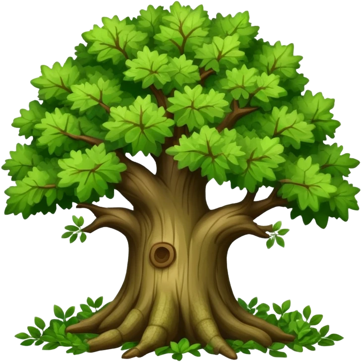 green oak tree with leafy branches emoji