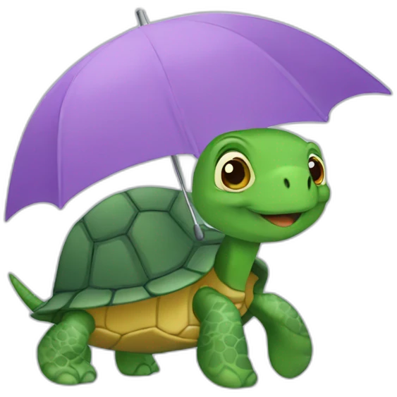 turtle with an umbrella emoji