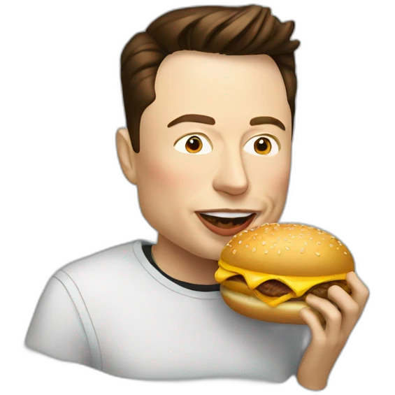 elon musk eating mcdonald emoji