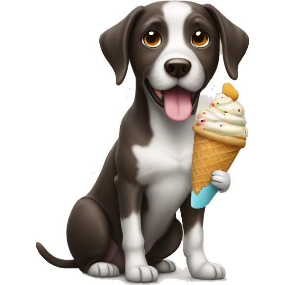 Dog with icecream emoji