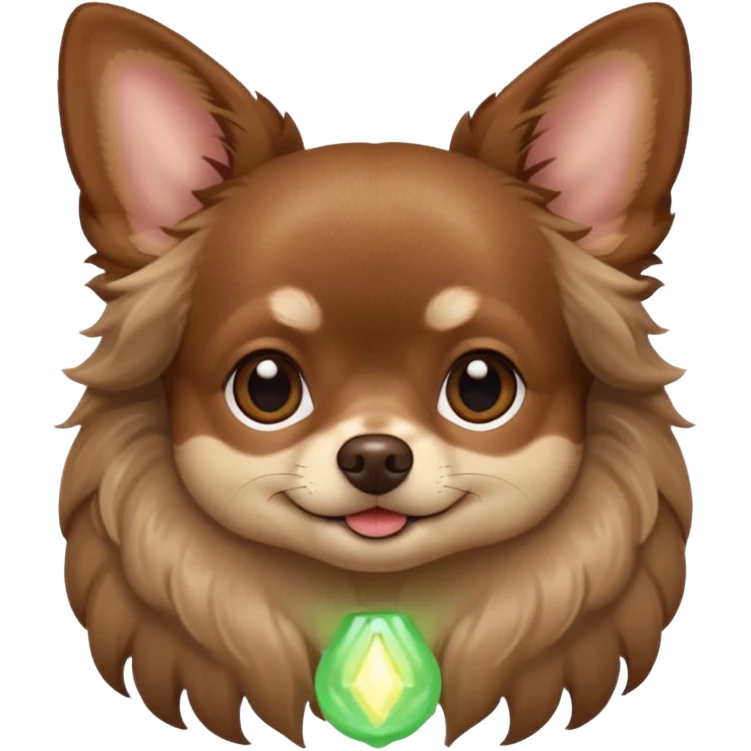 Dark Brown chihuahua long hair emoji