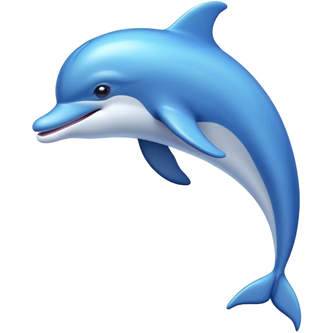 playful blue dolphin jumping emoji