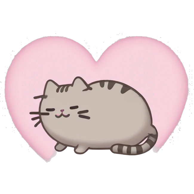 pusheen light pink heart emoji