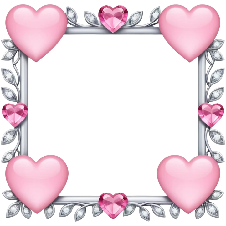 Delecate square pink hearts  and diamonds frame
 emoji