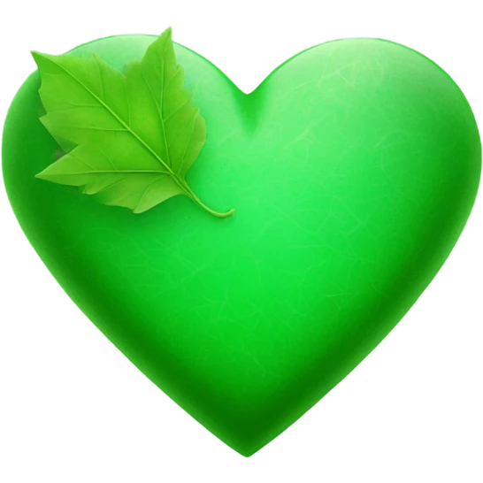 green heart with leaf texture and star on top   emoji