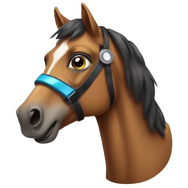 Horse with blinkers emoji
