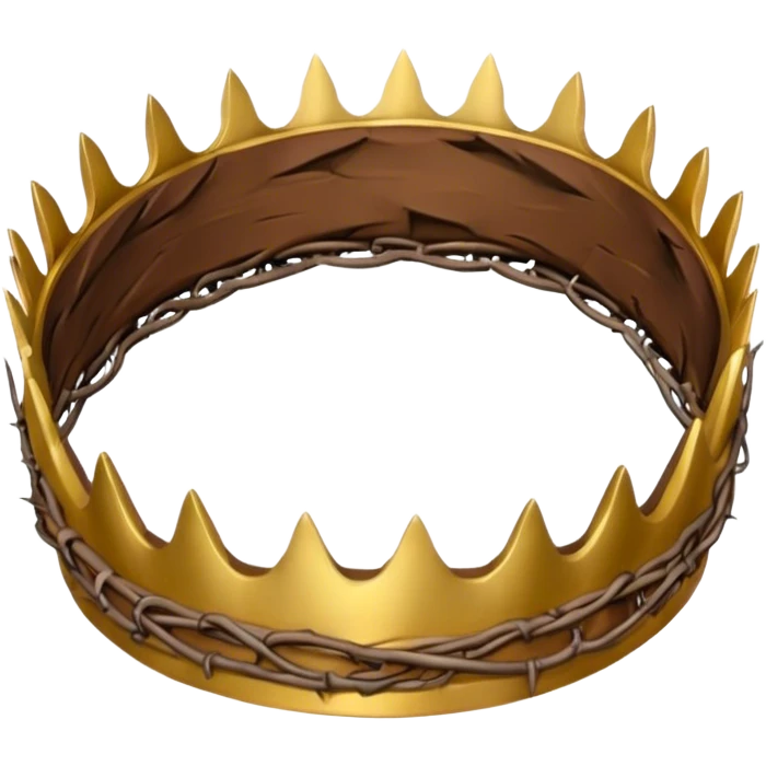 half crown of thorns and half king crown emoji