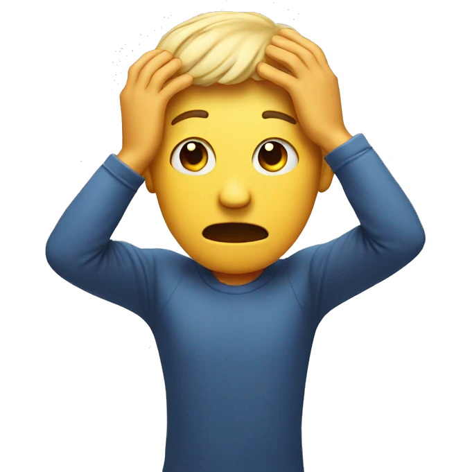 emoji surprised with his hands on the head emoji