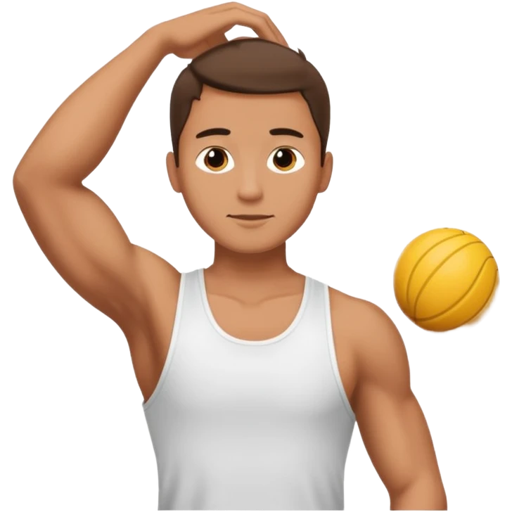 Hombre haciendo estiramientos emoji