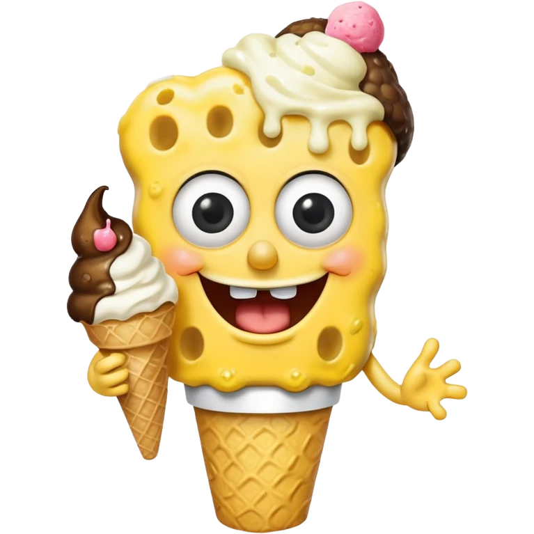 Spoungebob eating ice cream  emoji