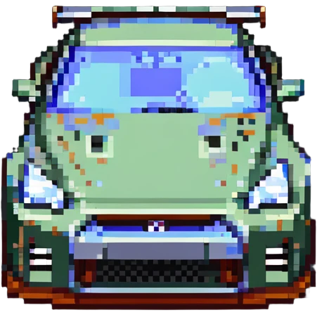 Nissan GTR R35 in Minecraft blocky style emoji