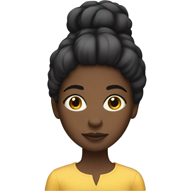 A black girl with straight hair emoji