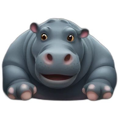 Hippo taking the train emoji