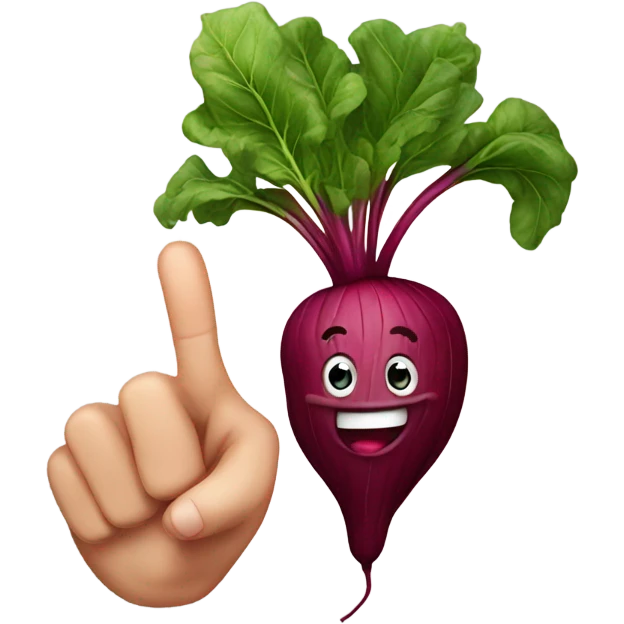 happy beetroot showing finger up emoji