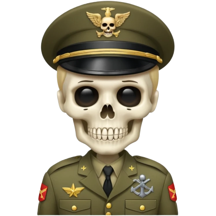 skeleton in army uniformm  emoji
