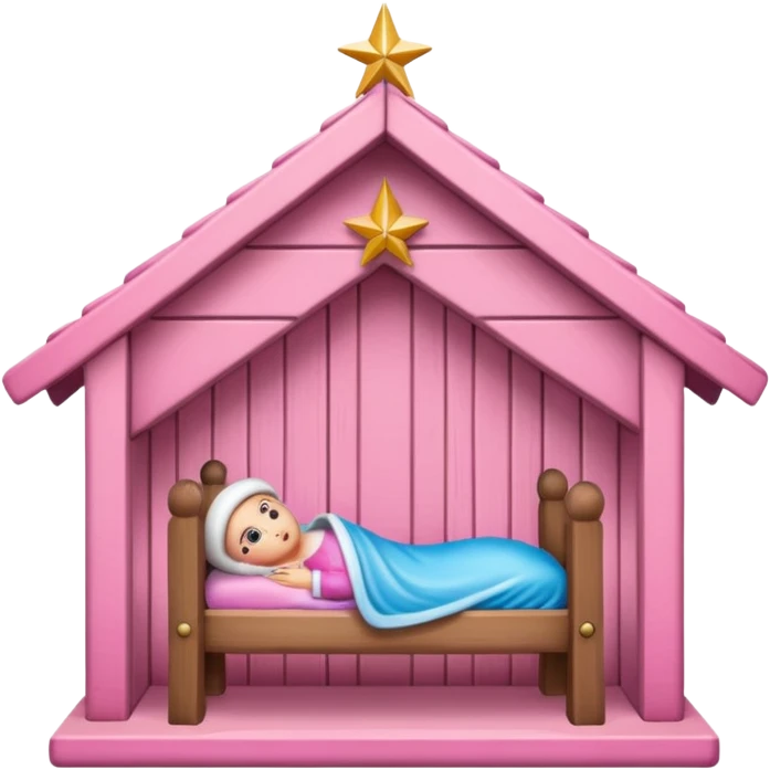 pink christmas crib emoji