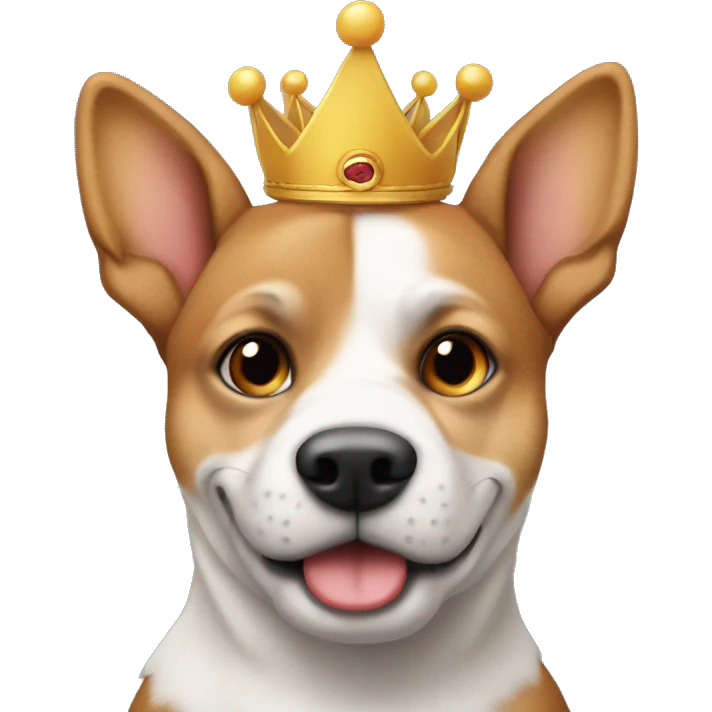 Een hond die een kroon aan heeft emoji