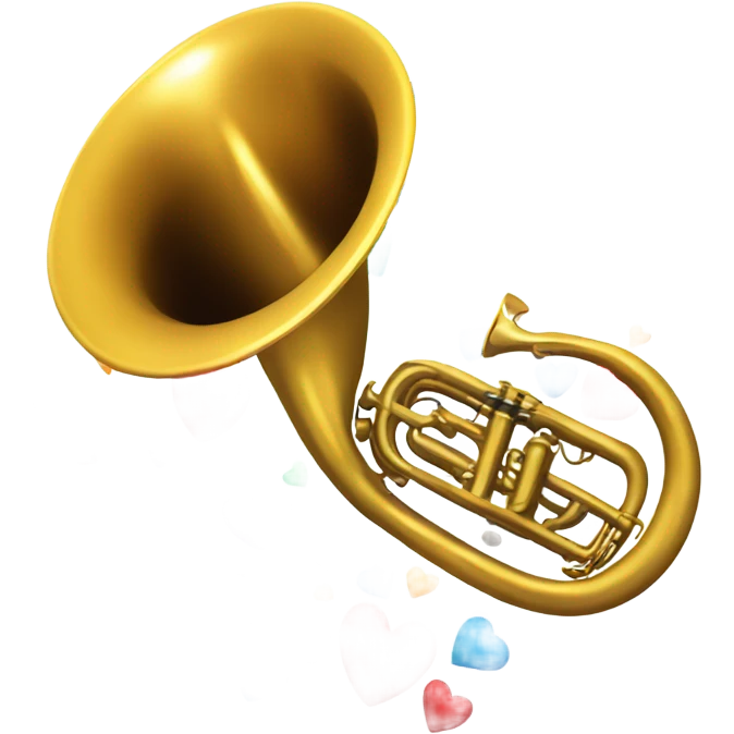 trumpet blowing love hearts emoji