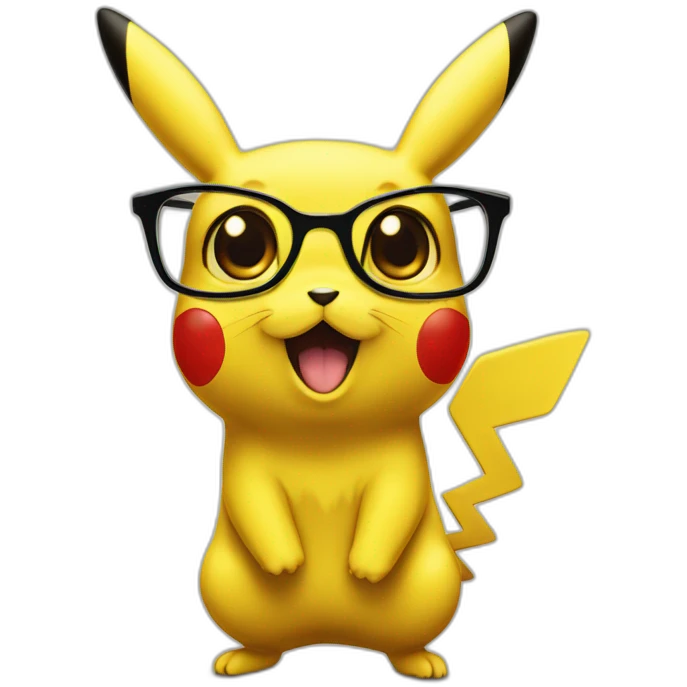 Pikachu avec des lunettes emoji