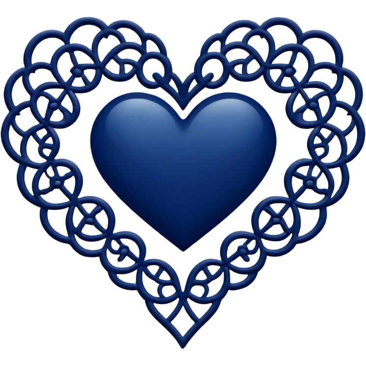Navy blue heart lace emoji