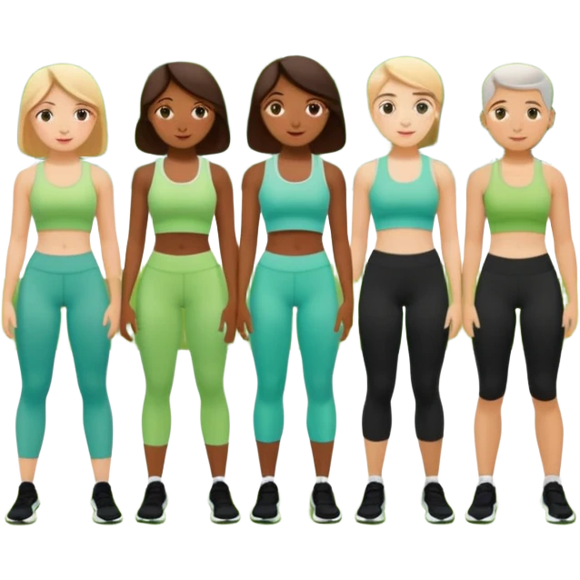 Ein Gruppenkurs der in einem grünen Park stattfindet im Sommer. emoji