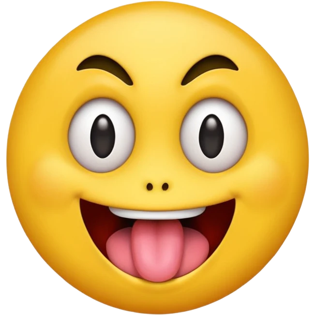 classic yellow emoji face with crazy eyes and tongue sticking out wildly emoji