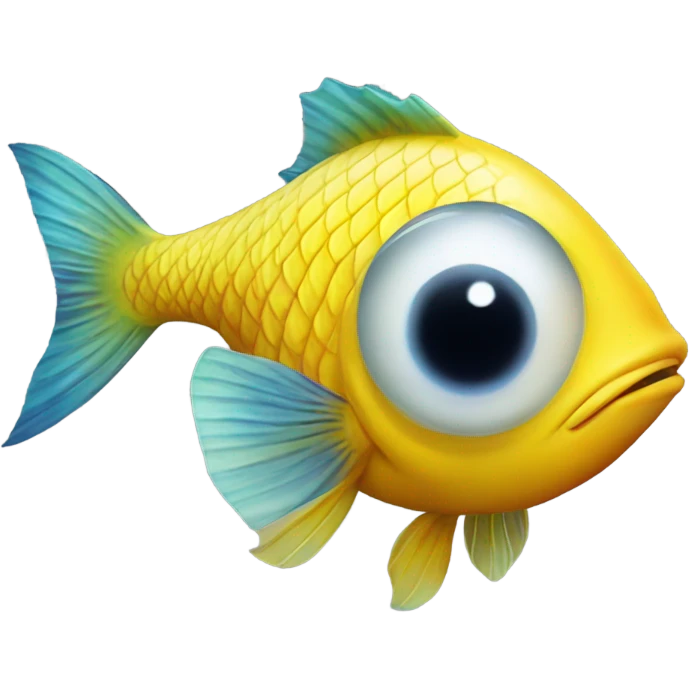 yellow fish with three eyes emoji