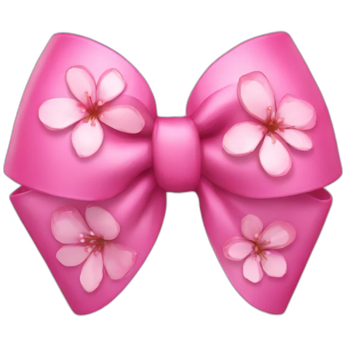 Pink cherry blossom bow emoji