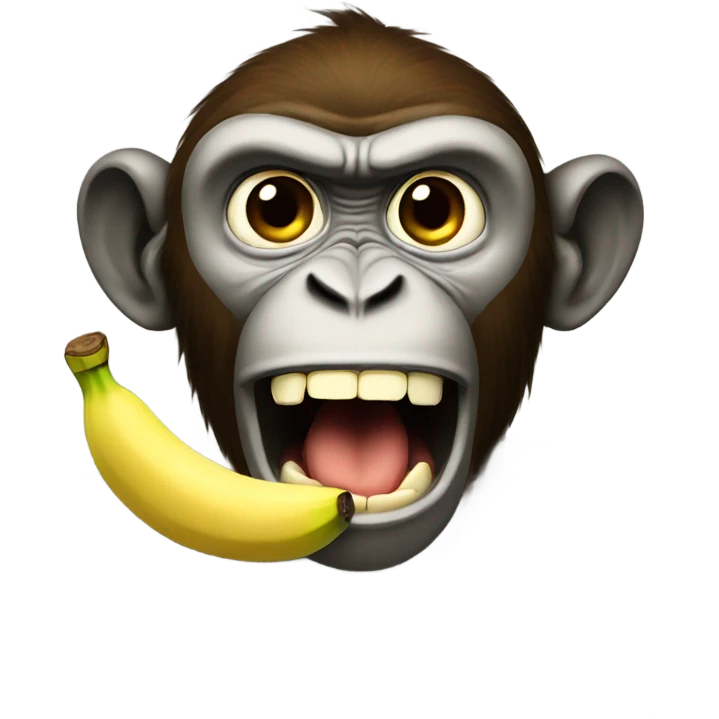 Angry monkey eating banana emoji