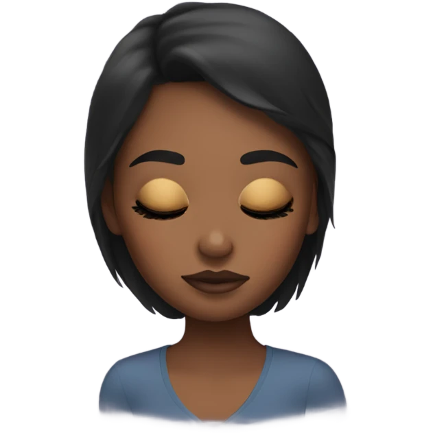 Girl with eyeliner sleeping emoji