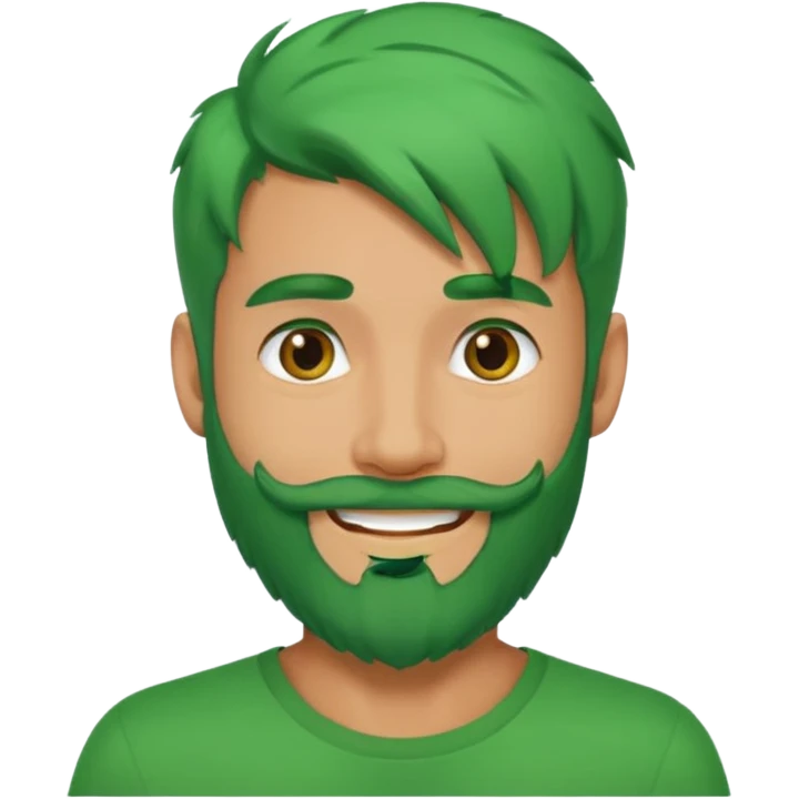 green long bonus hair and beard man emoji