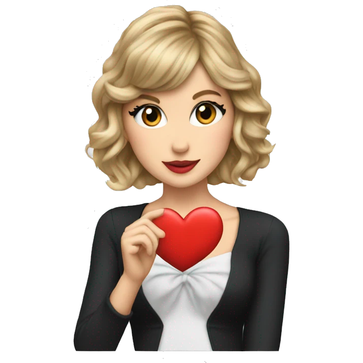 Taylor swift making a heart emoji