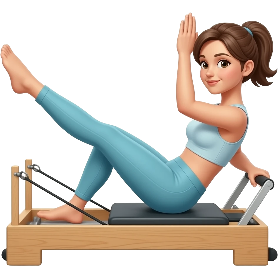 Tan Brunette doing Pilates emoji emoji